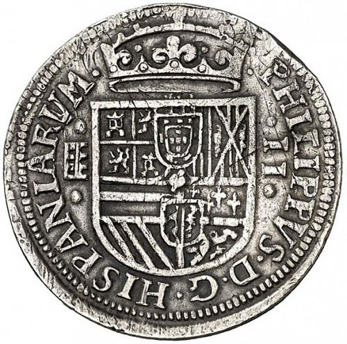 2 Reales Obverse Image minted in SPAIN in 1597 (1556-98  -  FELIPE II)  - The Coin Database