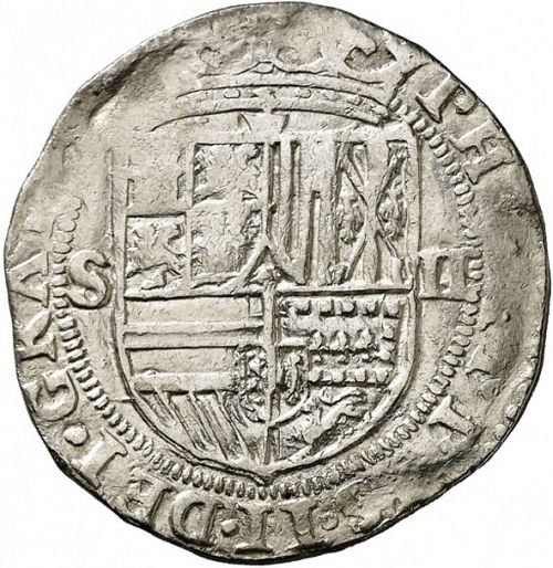 2 Reales Obverse Image minted in SPAIN in ND/DD (1556-98  -  FELIPE II)  - The Coin Database