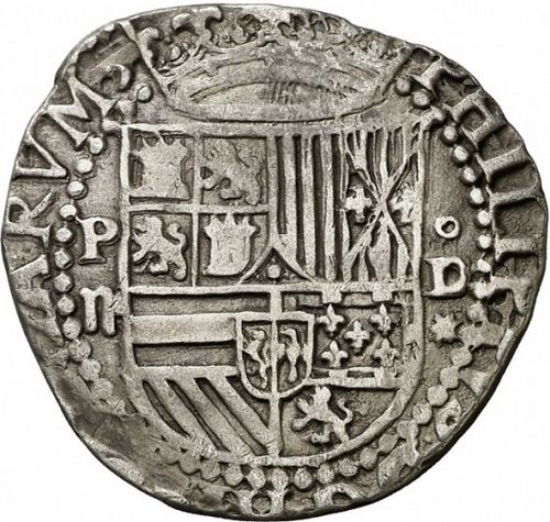 2 Reales Obverse Image minted in SPAIN in ND/D (1556-98  -  FELIPE II)  - The Coin Database