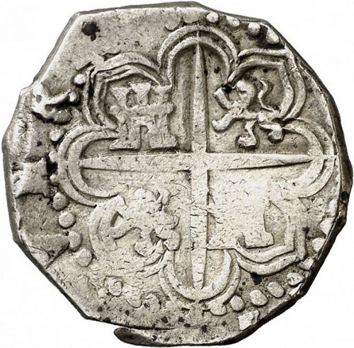 2 Reales Reverse Image minted in SPAIN in 1589D (1556-98  -  FELIPE II)  - The Coin Database