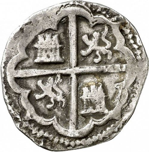 2 Reales Reverse Image minted in SPAIN in 1589M (1556-98  -  FELIPE II)  - The Coin Database