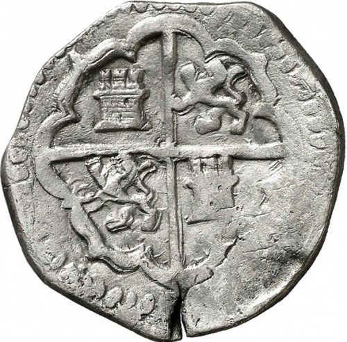 2 Reales Reverse Image minted in SPAIN in 1590M (1556-98  -  FELIPE II)  - The Coin Database