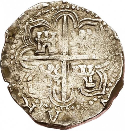 2 Reales Reverse Image minted in SPAIN in 1593B (1556-98  -  FELIPE II)  - The Coin Database