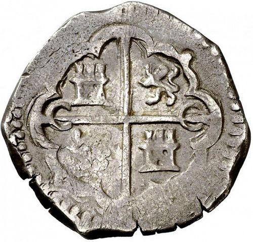 2 Reales Reverse Image minted in SPAIN in 1593C (1556-98  -  FELIPE II)  - The Coin Database