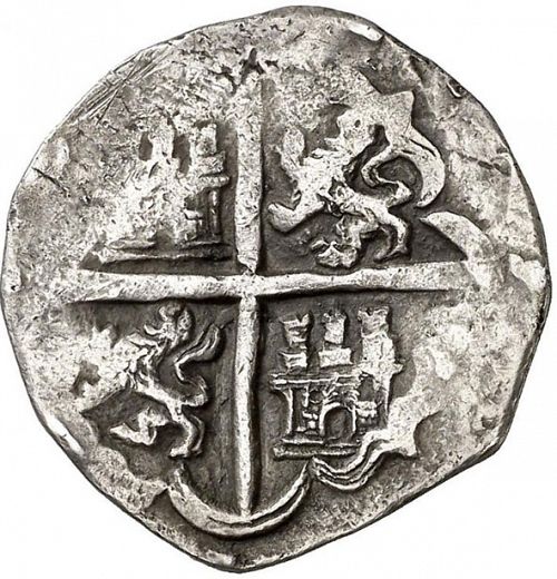 2 Reales Reverse Image minted in SPAIN in 1593F (1556-98  -  FELIPE II)  - The Coin Database