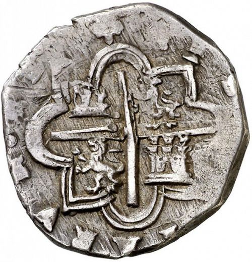 2 Reales Reverse Image minted in SPAIN in 1593I (1556-98  -  FELIPE II)  - The Coin Database