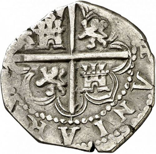 2 Reales Reverse Image minted in SPAIN in 1595B (1556-98  -  FELIPE II)  - The Coin Database