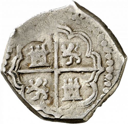 2 Reales Reverse Image minted in SPAIN in 1595C (1556-98  -  FELIPE II)  - The Coin Database