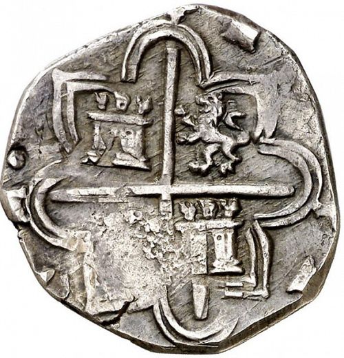 2 Reales Reverse Image minted in SPAIN in 1595I (1556-98  -  FELIPE II)  - The Coin Database