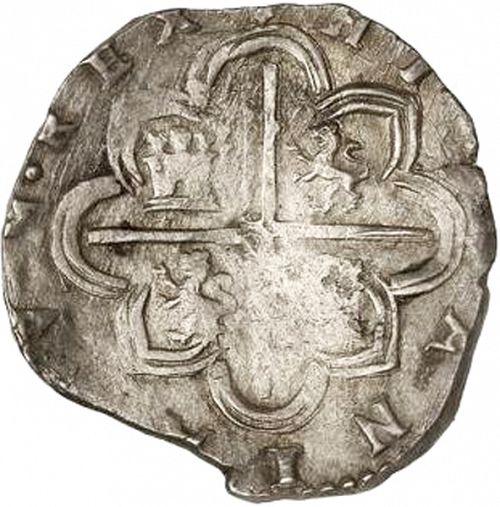 2 Reales Reverse Image minted in SPAIN in 1595I (1556-98  -  FELIPE II)  - The Coin Database