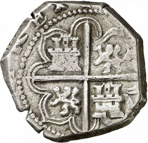 2 Reales Reverse Image minted in SPAIN in 1596B (1556-98  -  FELIPE II)  - The Coin Database