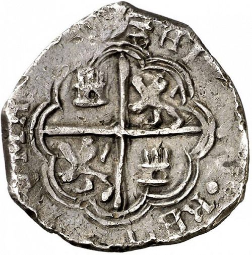 2 Reales Reverse Image minted in SPAIN in 1597M (1556-98  -  FELIPE II)  - The Coin Database