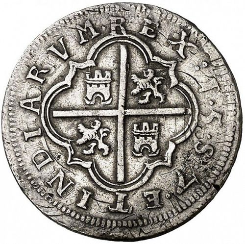 2 Reales Reverse Image minted in SPAIN in 1597 (1556-98  -  FELIPE II)  - The Coin Database