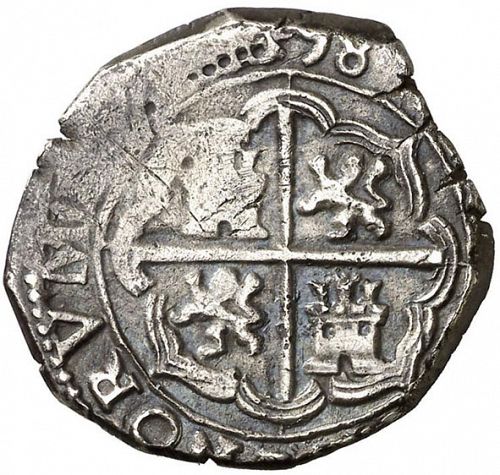 2 Reales Reverse Image minted in SPAIN in 1598B (1556-98  -  FELIPE II)  - The Coin Database