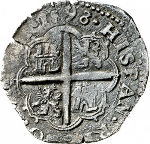 2 Reales Reverse Image minted in SPAIN in 1598D (1556-98  -  FELIPE II)  - The Coin Database