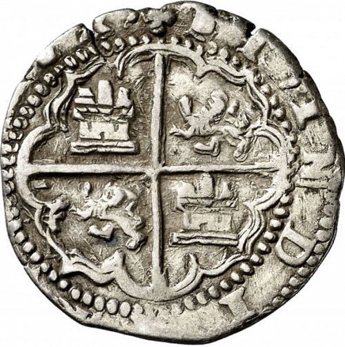 2 Reales Reverse Image minted in SPAIN in ND/R (1556-98  -  FELIPE II)  - The Coin Database