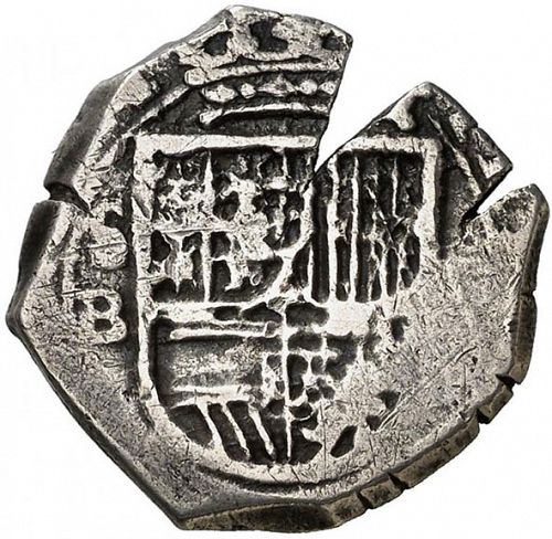 2 Reales Obverse Image minted in SPAIN in 1599B (1598-21  -  FELIPE III)  - The Coin Database
