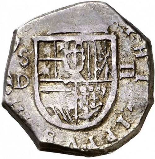 2 Reales Obverse Image minted in SPAIN in 1612D (1598-21  -  FELIPE III)  - The Coin Database
