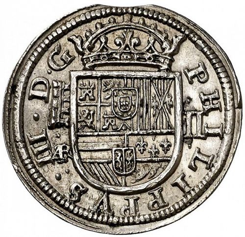 2 Reales Obverse Image minted in SPAIN in 1614A (1598-21  -  FELIPE III)  - The Coin Database