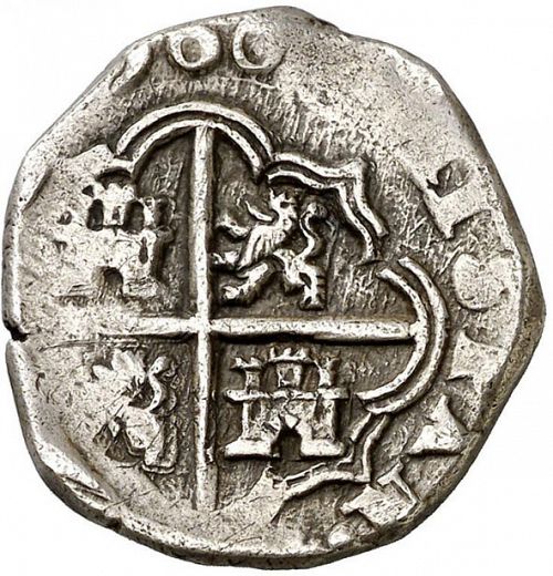 2 Reales Reverse Image minted in SPAIN in 1608 (1598-21  -  FELIPE III)  - The Coin Database