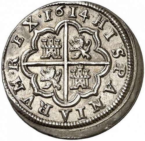 2 Reales Reverse Image minted in SPAIN in 1614A (1598-21  -  FELIPE III)  - The Coin Database