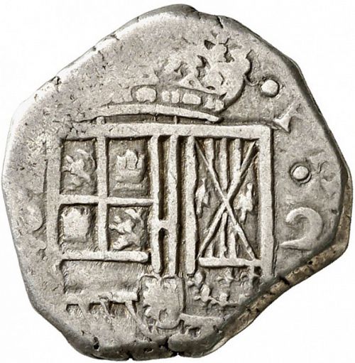 2 Reales Obverse Image minted in SPAIN in 1627P (1621-65  -  FELIPE IV)  - The Coin Database
