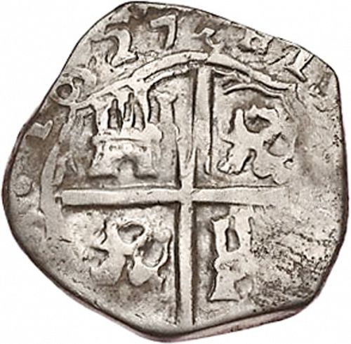2 Reales Reverse Image minted in SPAIN in 1627P (1621-65  -  FELIPE IV)  - The Coin Database