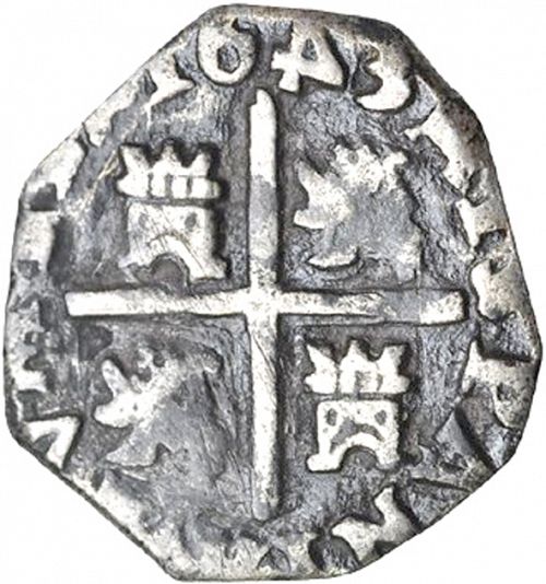 2 Reales Reverse Image minted in SPAIN in 1643B (1621-65  -  FELIPE IV)  - The Coin Database