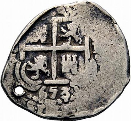 2 Reales Reverse Image minted in SPAIN in 1653E (1621-65  -  FELIPE IV)  - The Coin Database