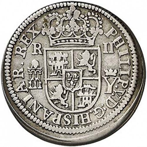 2 Reales Obverse Image minted in SPAIN in 1708Y (1700-46  -  FELIPE V)  - The Coin Database