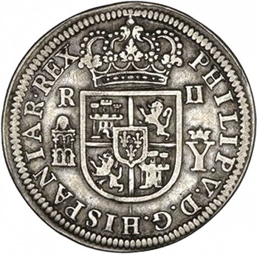 2 Reales Obverse Image minted in SPAIN in 1708Y (1700-46  -  FELIPE V)  - The Coin Database
