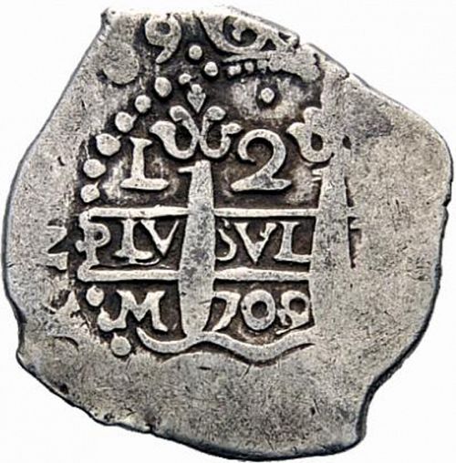 2 Reales Obverse Image minted in SPAIN in 1709M (1700-46  -  FELIPE V)  - The Coin Database
