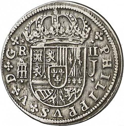 2 Reales Obverse Image minted in SPAIN in 1718J (1700-46  -  FELIPE V)  - The Coin Database