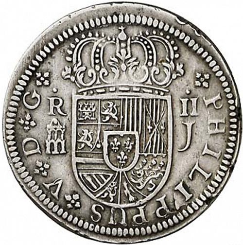 2 Reales Obverse Image minted in SPAIN in 1718J (1700-46  -  FELIPE V)  - The Coin Database