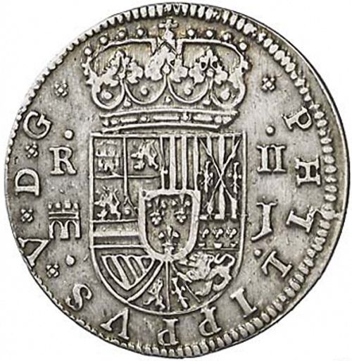 2 Reales Obverse Image minted in SPAIN in 1718J (1700-46  -  FELIPE V)  - The Coin Database