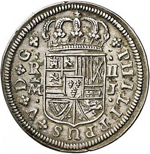 2 Reales Obverse Image minted in SPAIN in 1719J (1700-46  -  FELIPE V)  - The Coin Database