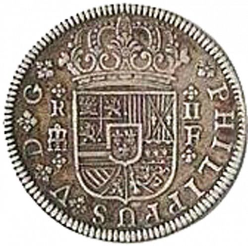2 Reales Obverse Image minted in SPAIN in 1721F (1700-46  -  FELIPE V)  - The Coin Database