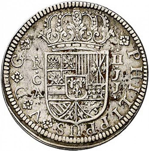 2 Reales Obverse Image minted in SPAIN in 1721JJ (1700-46  -  FELIPE V)  - The Coin Database