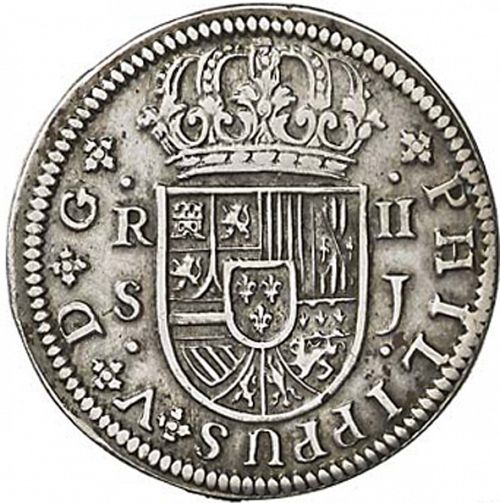 2 Reales Obverse Image minted in SPAIN in 1721J (1700-46  -  FELIPE V)  - The Coin Database