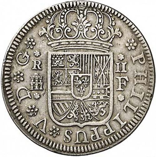2 Reales Obverse Image minted in SPAIN in 1723F (1700-46  -  FELIPE V)  - The Coin Database