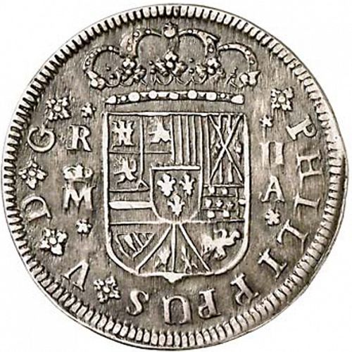 2 Reales Obverse Image minted in SPAIN in 1725A (1700-46  -  FELIPE V)  - The Coin Database