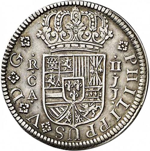 2 Reales Obverse Image minted in SPAIN in 1725JJ (1700-46  -  FELIPE V)  - The Coin Database