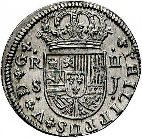 2 Reales Obverse Image minted in SPAIN in 1725J (1700-46  -  FELIPE V)  - The Coin Database