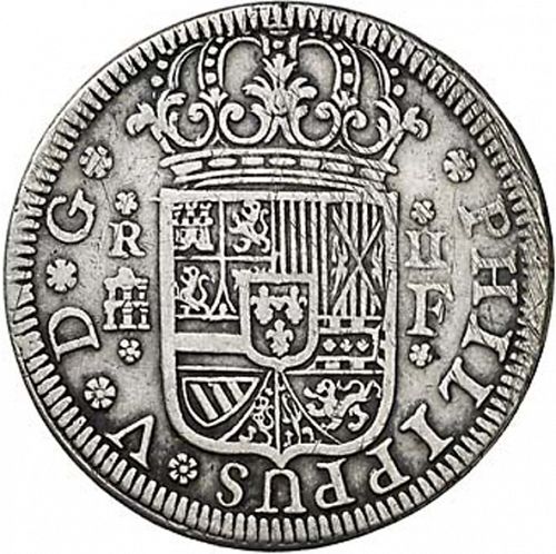 2 Reales Obverse Image minted in SPAIN in 1728F (1700-46  -  FELIPE V)  - The Coin Database