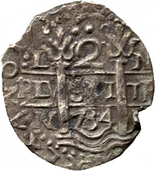 2 Reales Obverse Image minted in SPAIN in 1734N (1700-46  -  FELIPE V)  - The Coin Database