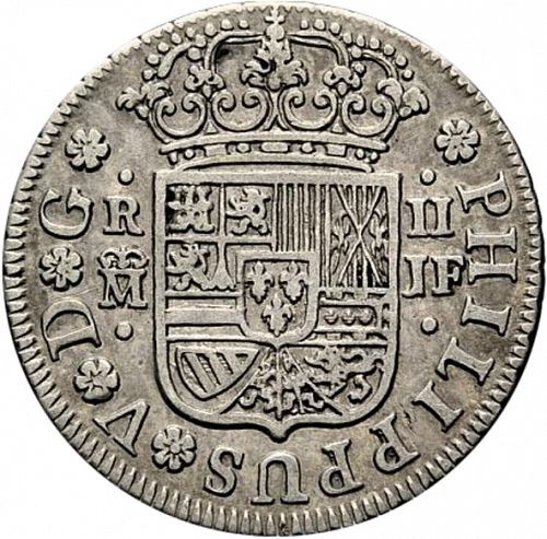 2 Reales Obverse Image minted in SPAIN in 1735JF (1700-46  -  FELIPE V)  - The Coin Database