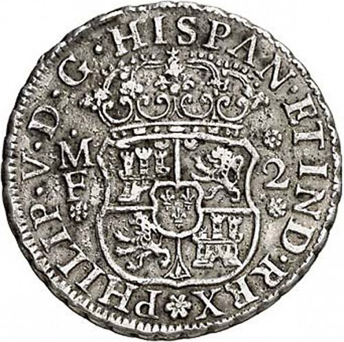 2 Reales Obverse Image minted in SPAIN in 1736MF (1700-46  -  FELIPE V)  - The Coin Database