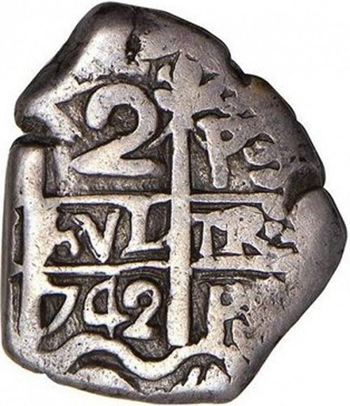 2 Reales Obverse Image minted in SPAIN in 1742P (1700-46  -  FELIPE V)  - The Coin Database
