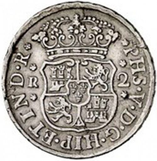 2 Reales Obverse Image minted in SPAIN in 1745M (1700-46  -  FELIPE V)  - The Coin Database