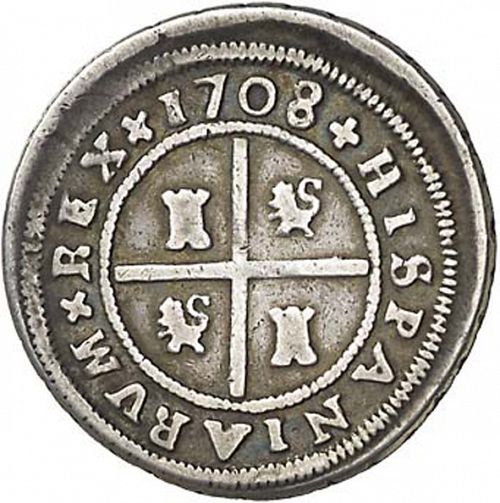 2 Reales Reverse Image minted in SPAIN in 1708M (1700-46  -  FELIPE V)  - The Coin Database